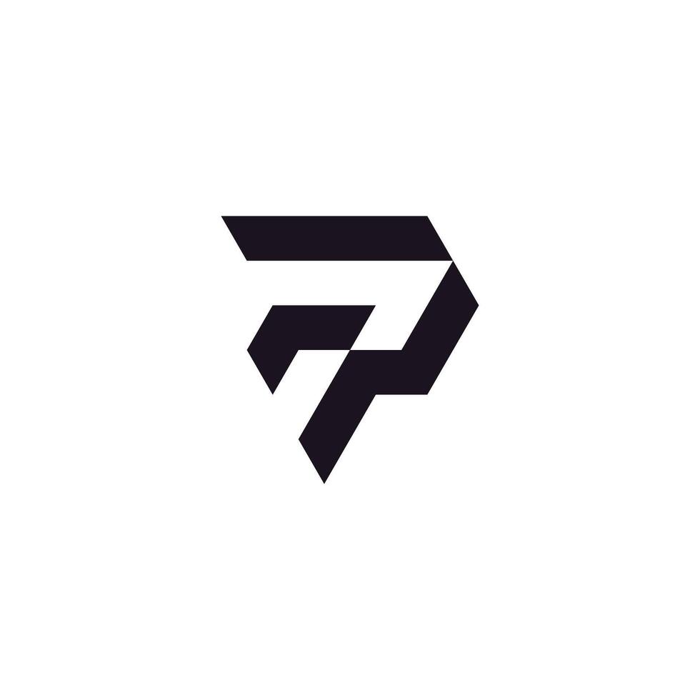 Futuristic PF or FP icon in a geometric shield shape. Conveys security and prestige for investment, gaming, or crypto platforms. vector