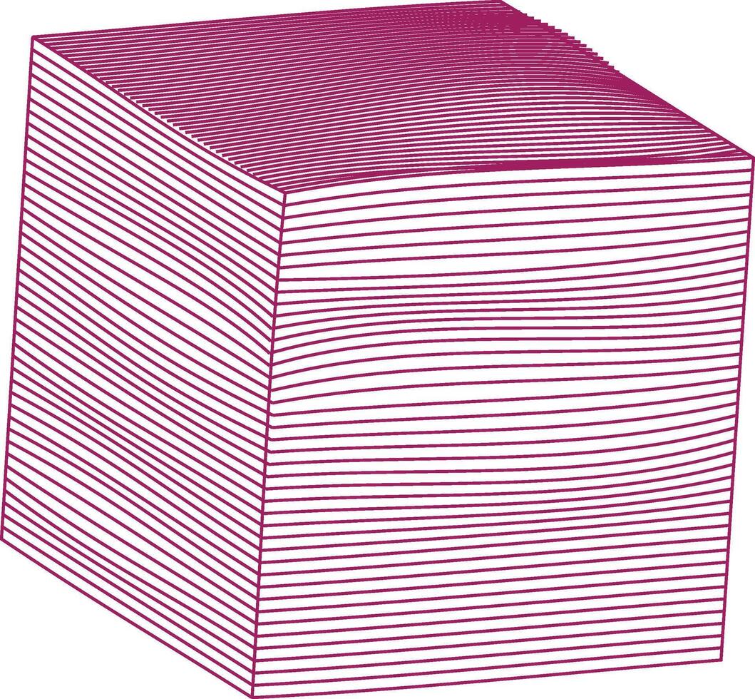 A stack of pink paper napkins or note paper with thin horizontal lines isolated on a white background vector