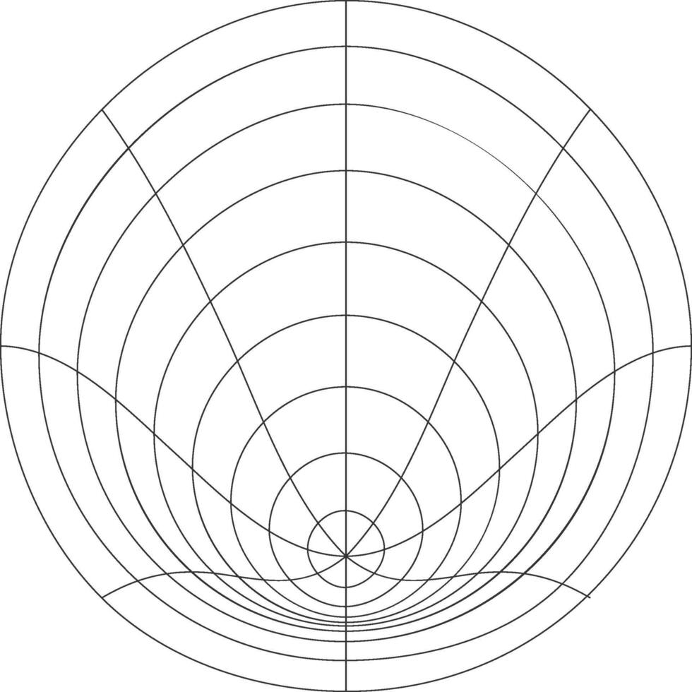 Concentric circles and radial lines forming a geometric grid pattern on a white background vector