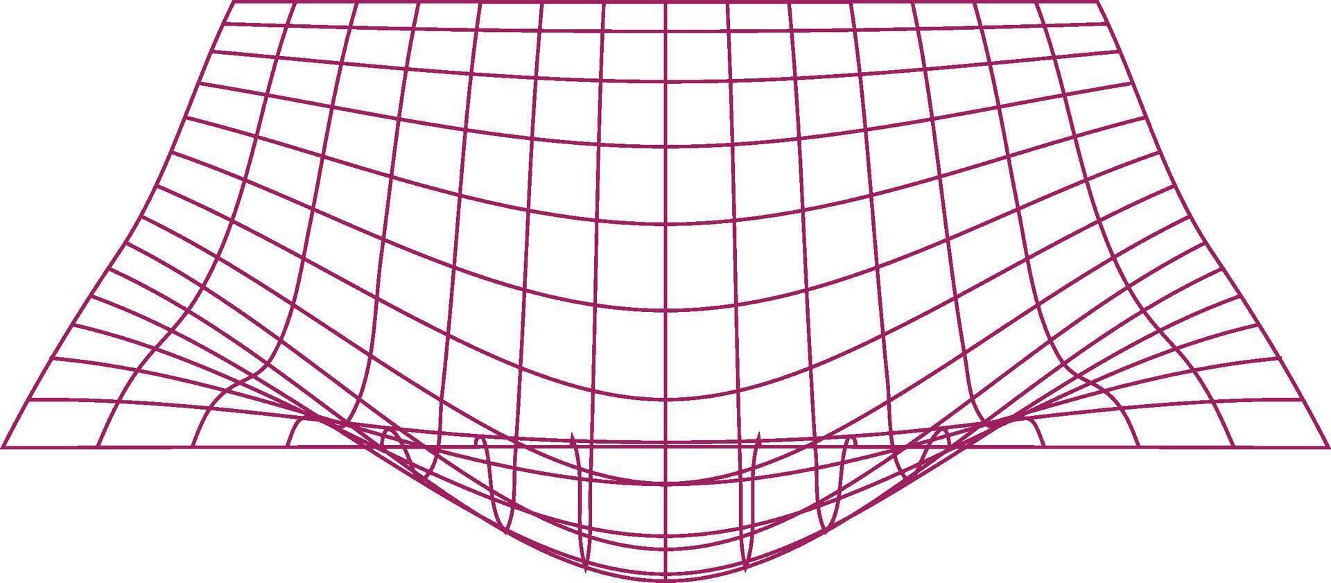 Abstract grid pattern with warped perspective and curved lines creating a dynamic visual effect vector