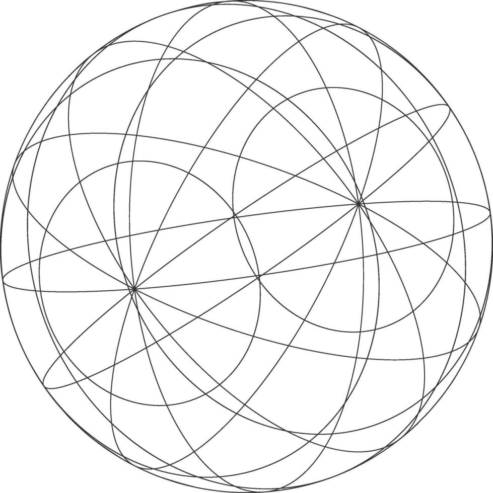 resumen geométrico esfera con intersectando líneas y puntos creando un complejo red modelo vector