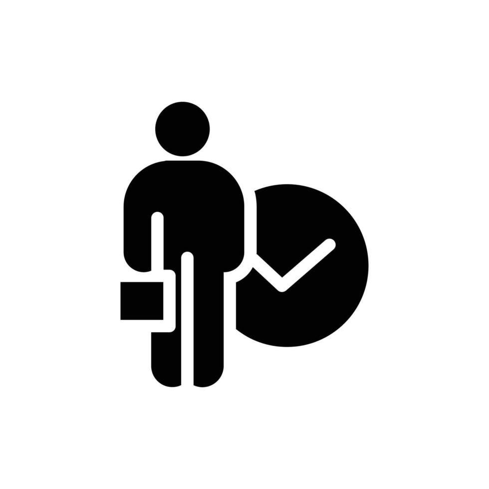 businessman with checkmark solid icon design good for web or mobile app vector
