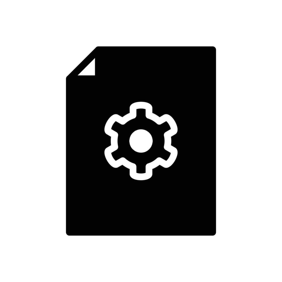 document and gear inside solid icon design good for web or mobile app vector