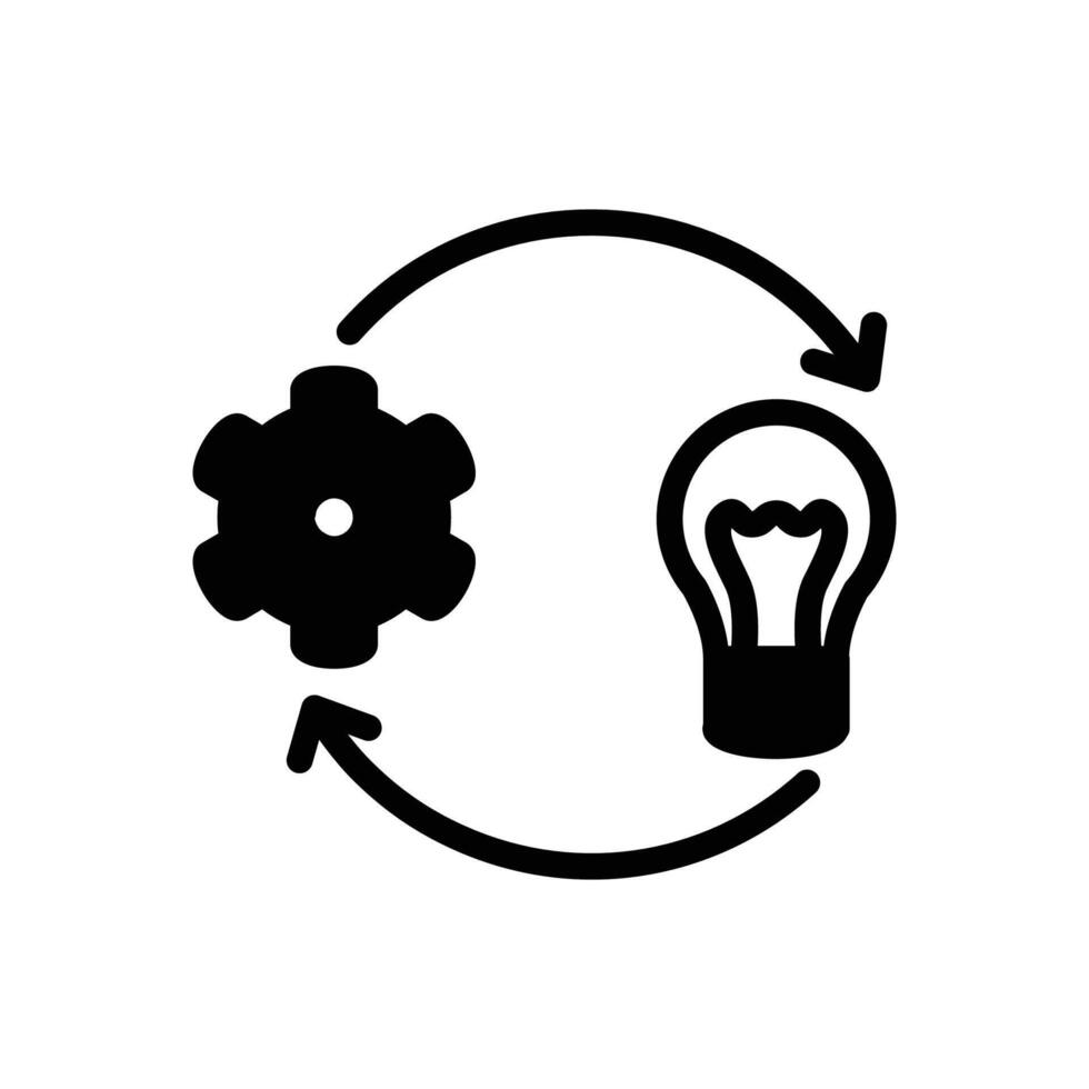 lighbulb and Gear solid icon design good for web or mobile app vector