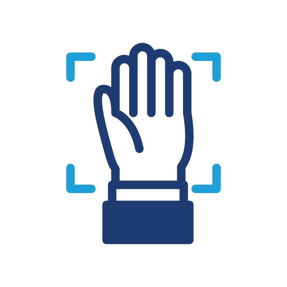 hand scan recognition colored icon design good for web or mobile app vector