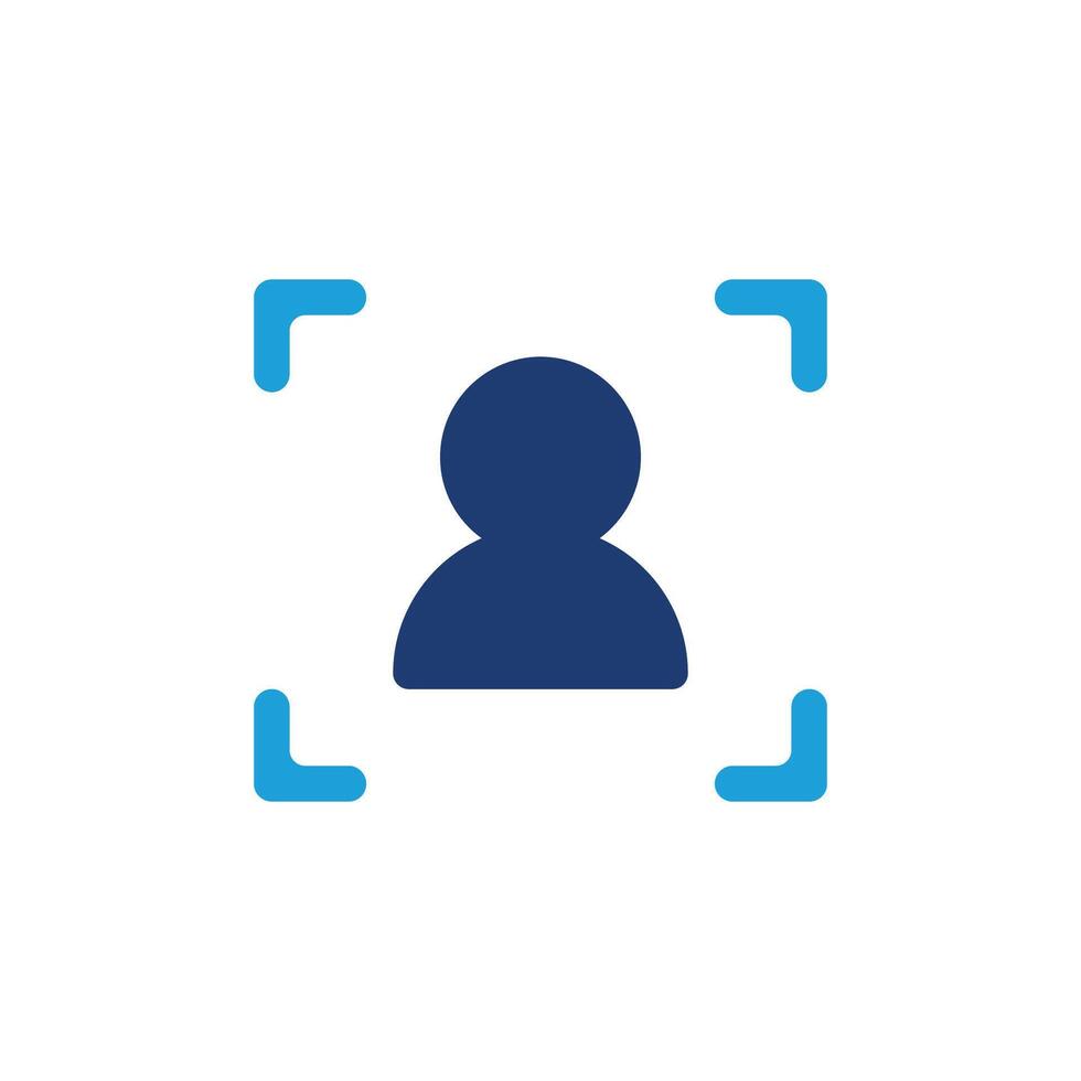 face recognition colored icon design good for web or mobile app vector