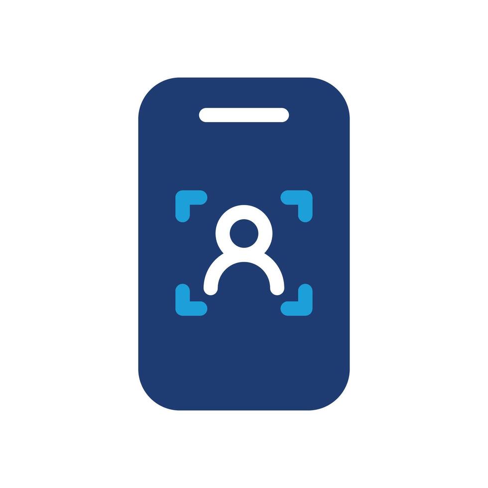 Face identification on mobile phone colored icon design good for web or mobile app vector