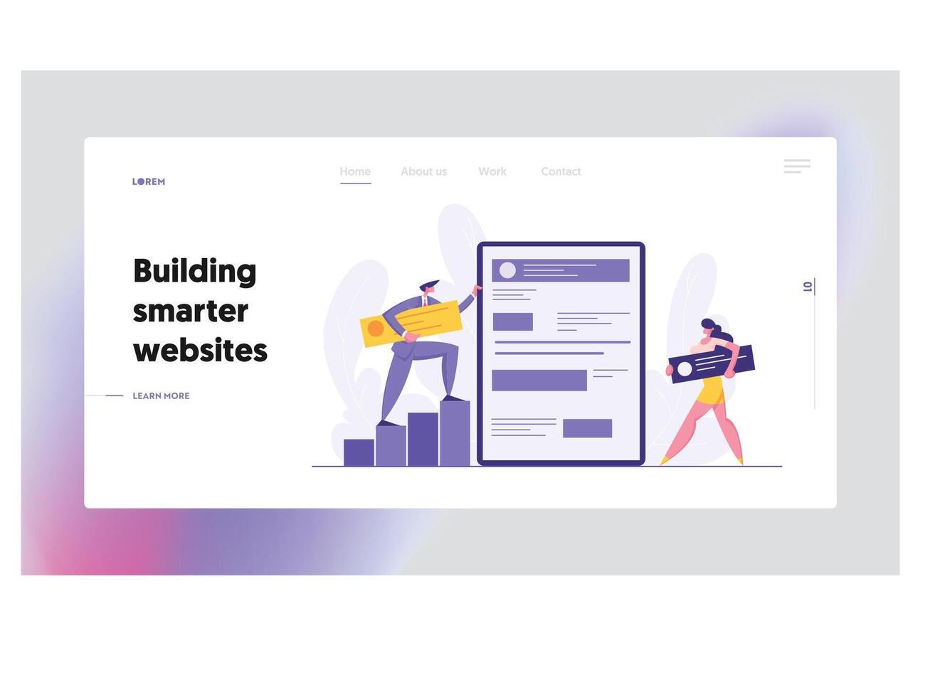 desarrollador caracteres construir sitio web con social medios de comunicación vector