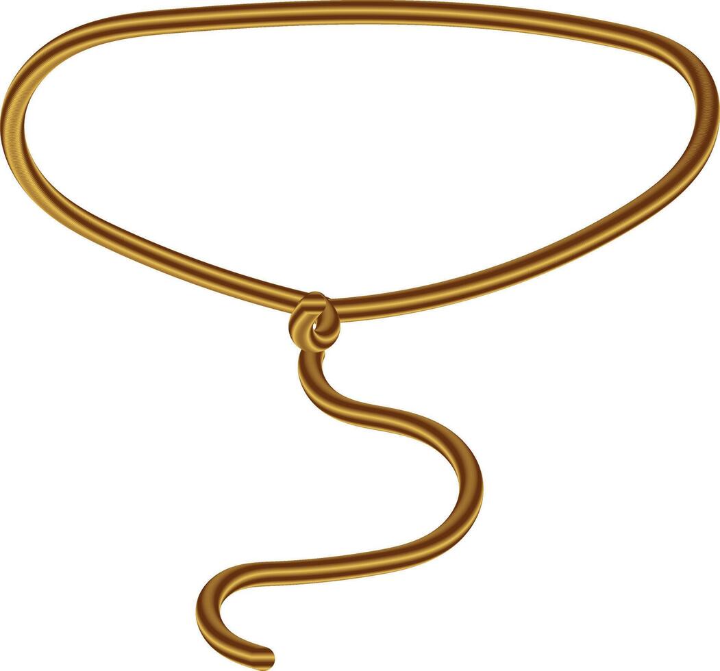 un oro serpiente con un serpiente cola en un blanco antecedentes vector