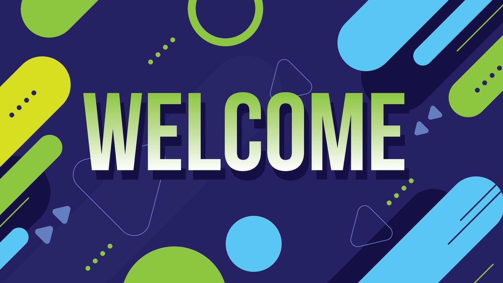 Welcome text with geometric element design illustration vector