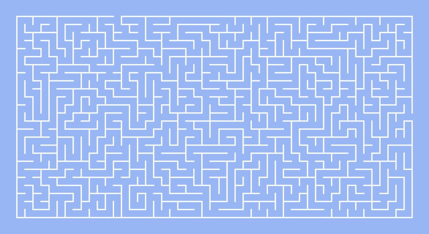 Maze Puzzle Challenge Design On Blue Background, Abstract Brain Game Illustration vector
