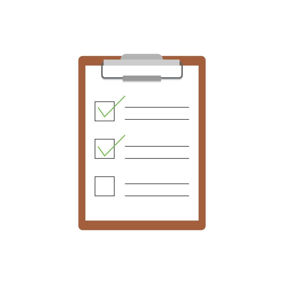 Clipboard with checklist icon. Flat illustration of clipboard with checklist icon for web, Document Icon design file vector