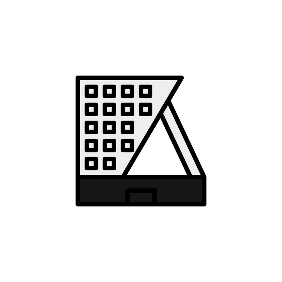 Stylized office building icon depicting modern architecture and structural engineering principles vector