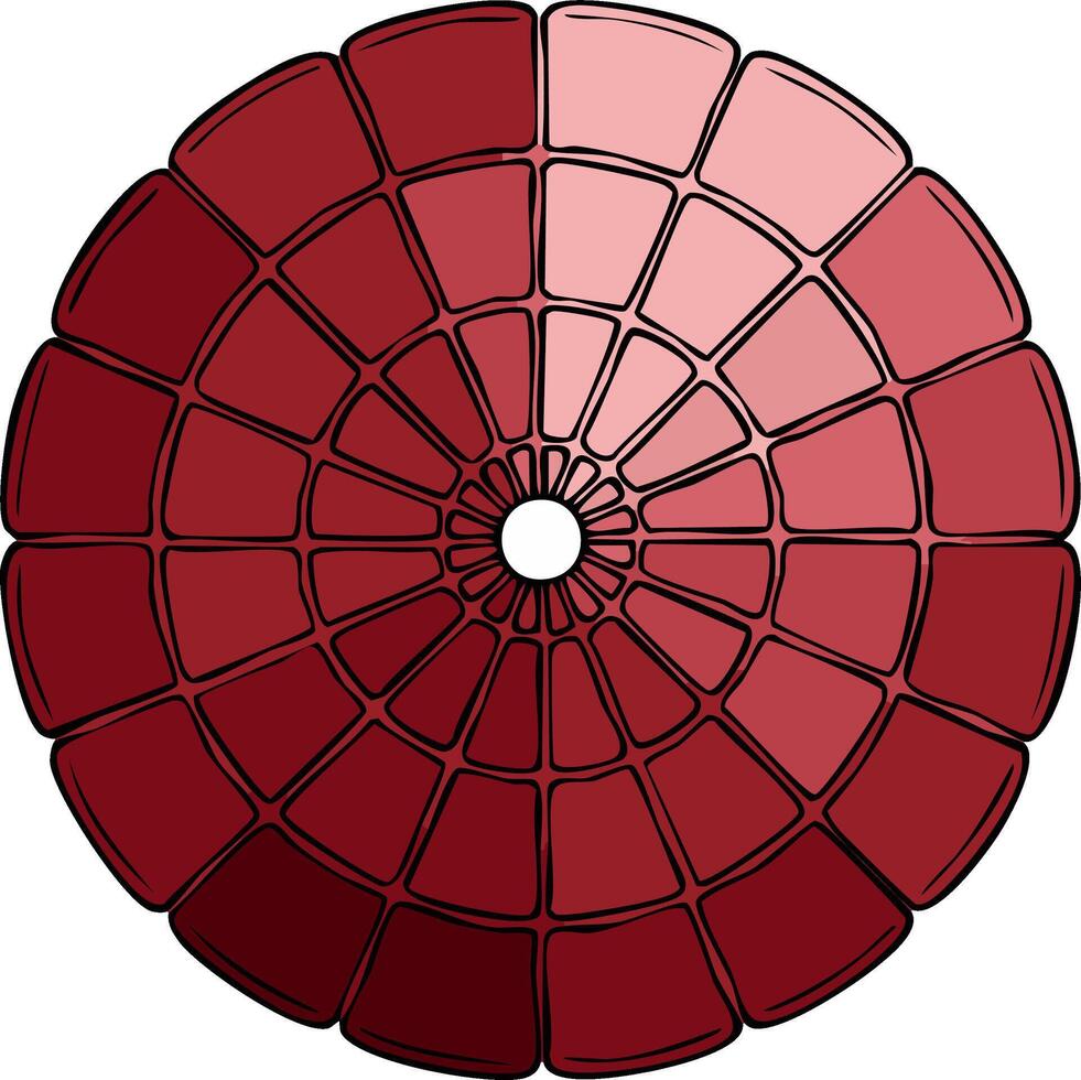 Abstract Red Color Palette Graphic Element with Radial Design vector