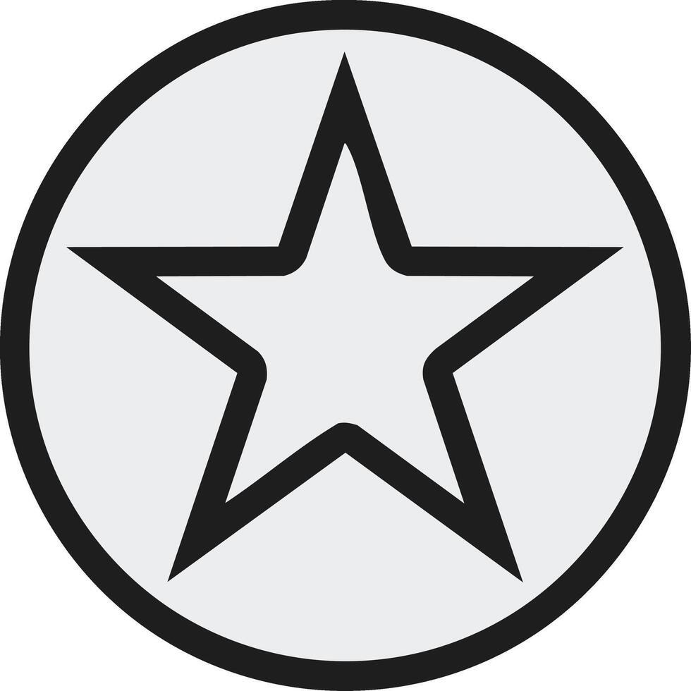 Star Icon in Circle Outline Black and White Simple Symbol Design Element vector