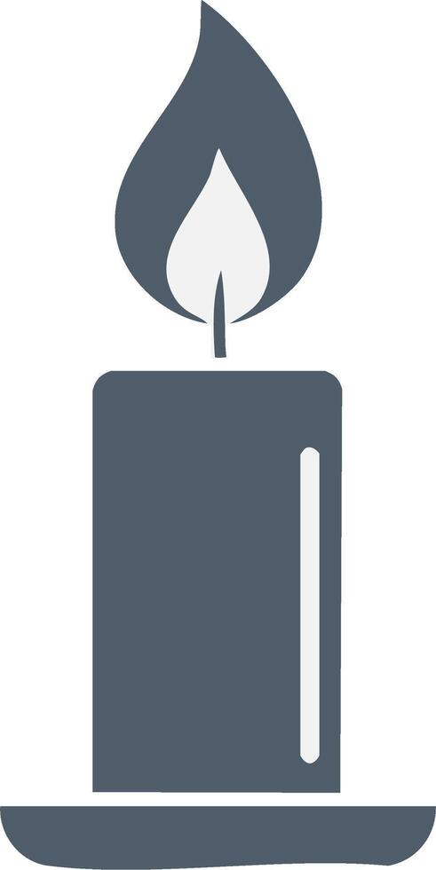 Modern simple illuminated candle icon graphic design element vector