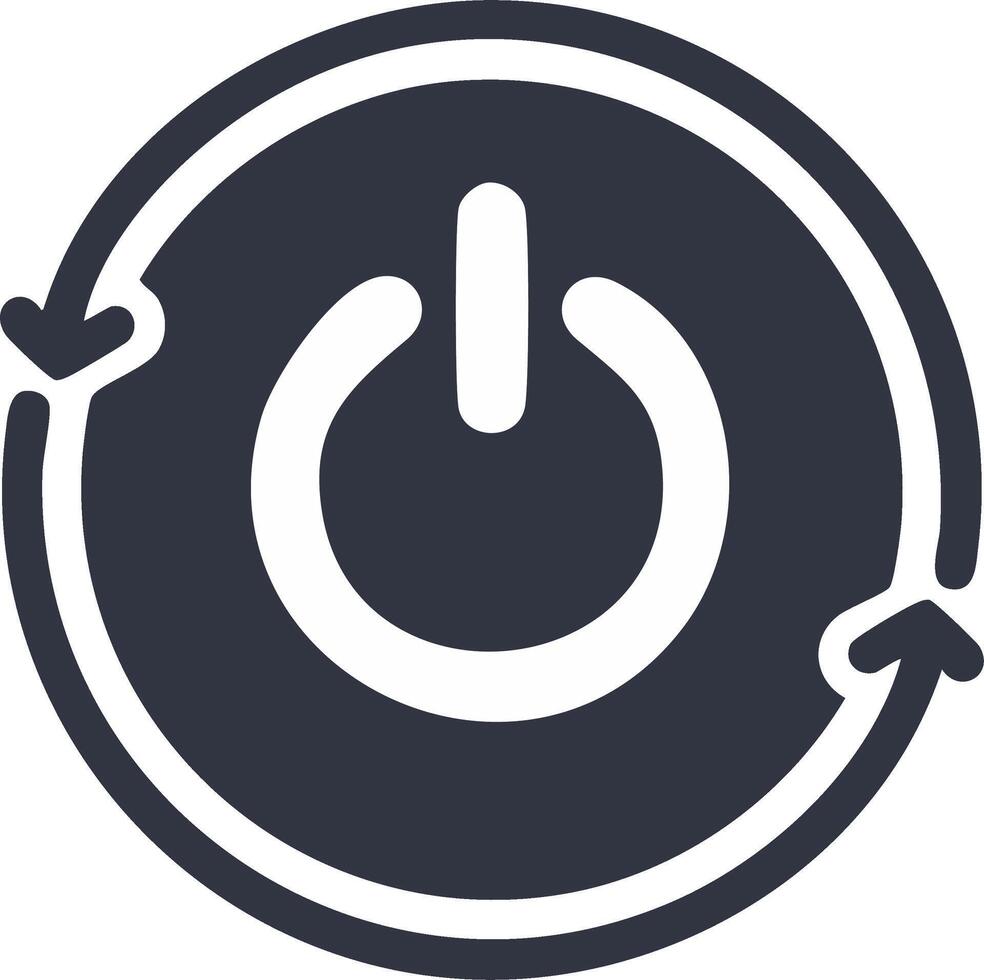 poder botón icono con circular flechas para reiniciar o Reiniciar función vector