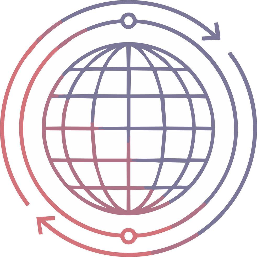 Global Network Cycle Abstract Graphic with Earth Symbol and Arrow Circulation vector