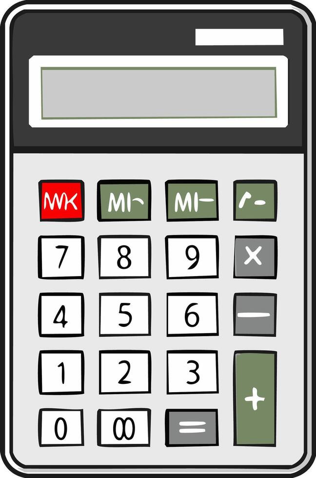sencillo electrónico calculadora con numérico teclado y monitor vector