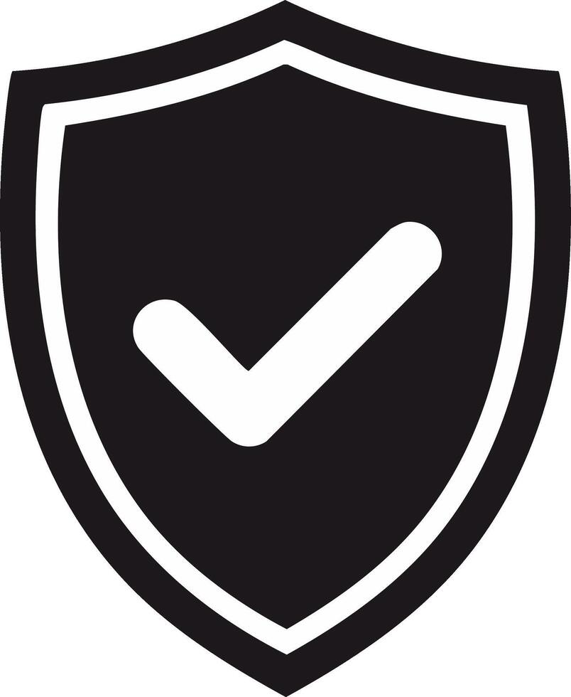 Shield Icon with Check Mark Protection, Security, and Validation Symbol vector