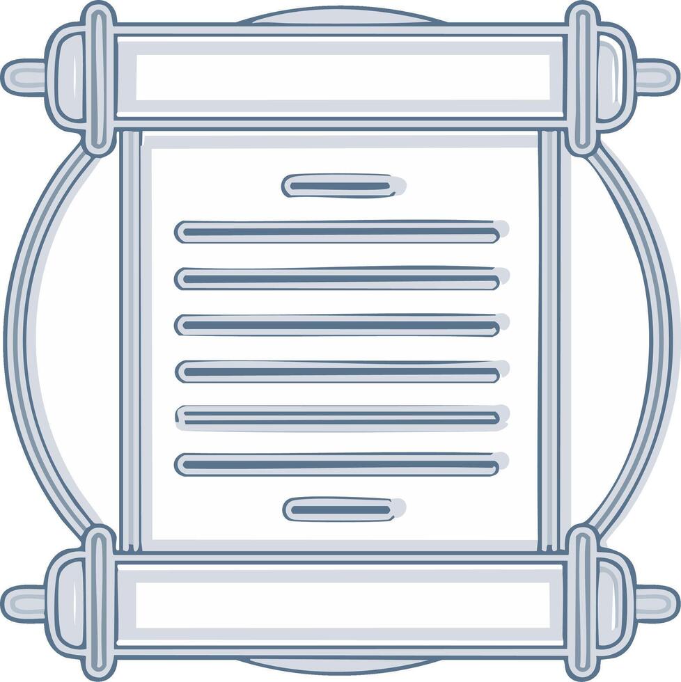 Ancient rolled parchment scroll document with stylized lines of text for wisdom and history vector