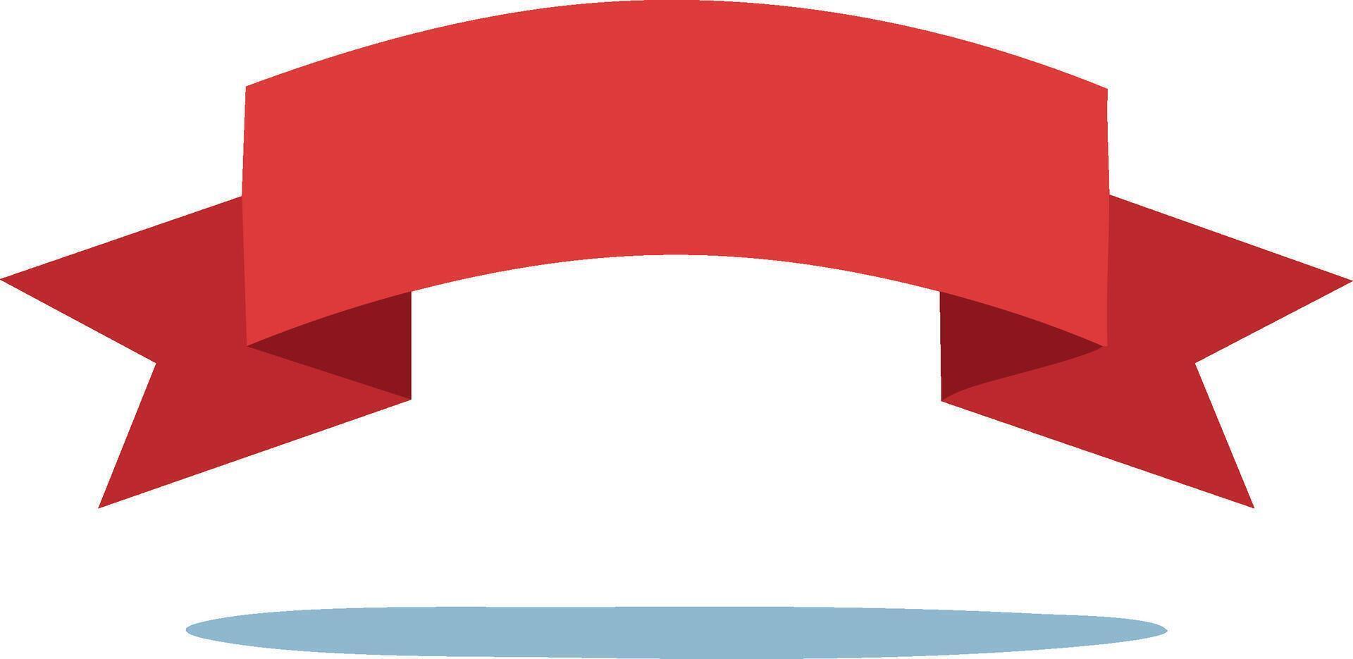 Vibrant red ribbon banner design element with blank space for text or message vector