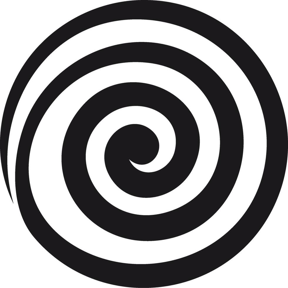 Black and white spiral pattern optical illusion graphic design element vector