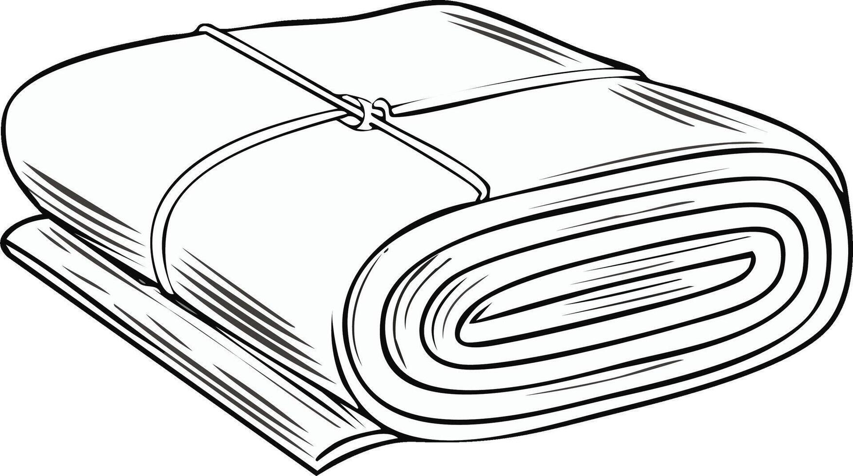 Illustration of a Rolled Blanket Tied with String vector
