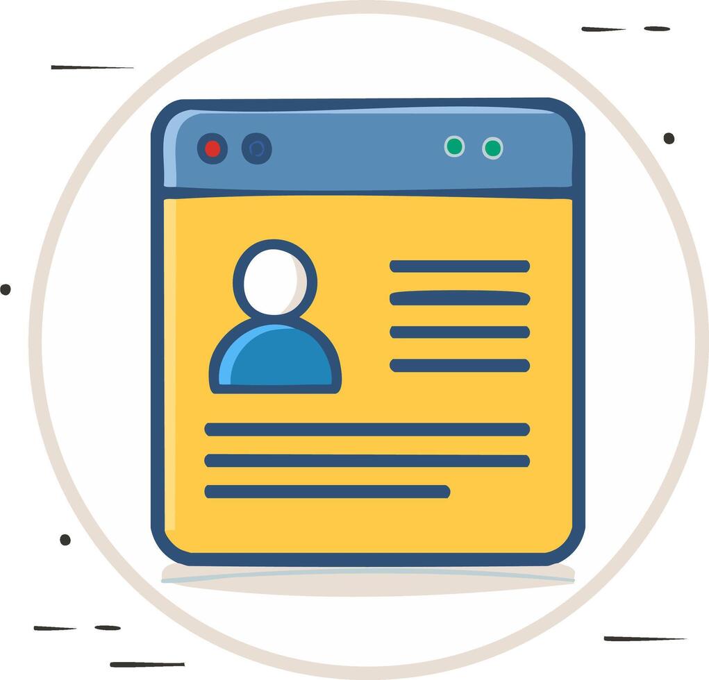 Flat design illustration of a user profile page with an avatar and personal information vector