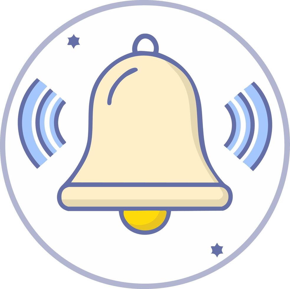 Ringing bell icon with sound waves in a circle for notifications vector