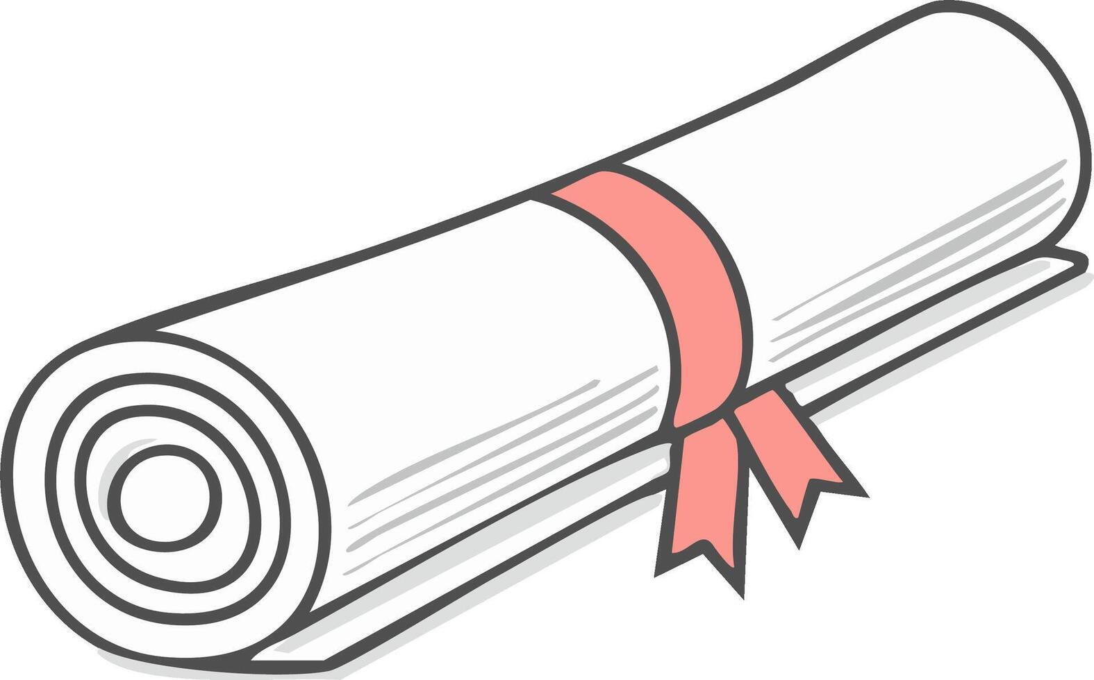 Rolled paper document tied with a pink ribbon, representing achievement and recognition vector