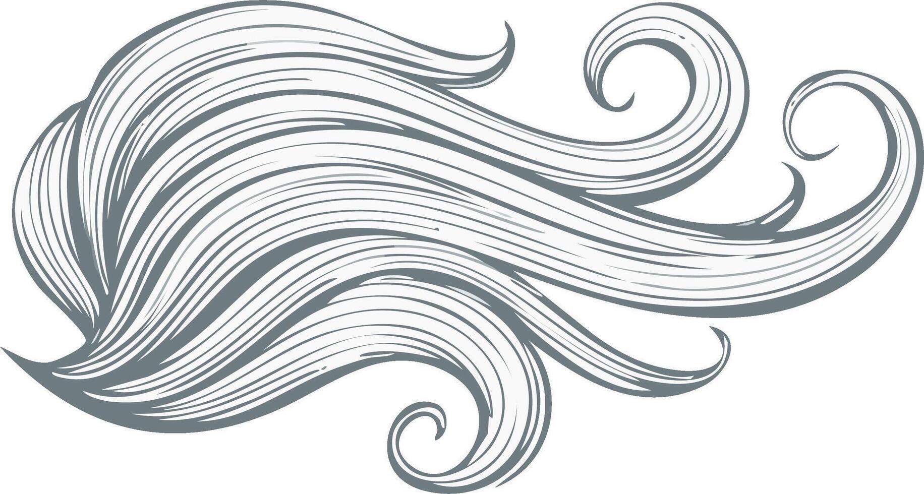 Elegant illustration of flowing grey lines and swirls, resembling wind or waves, in a decorative abstract pattern vector