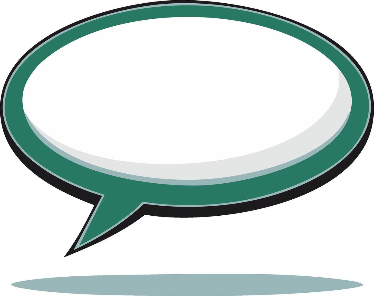 Green speech bubble with blank space for text and blue shadow vector
