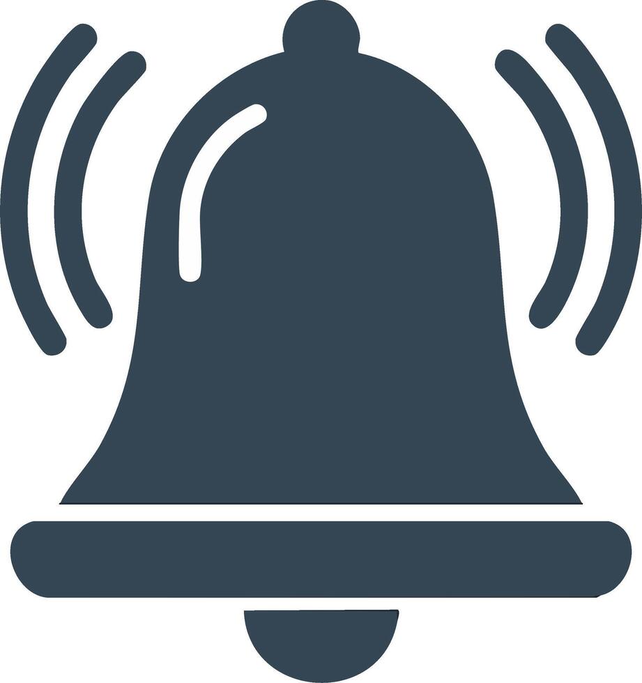 Alert notification symbol with sound waves from ringing bell vector