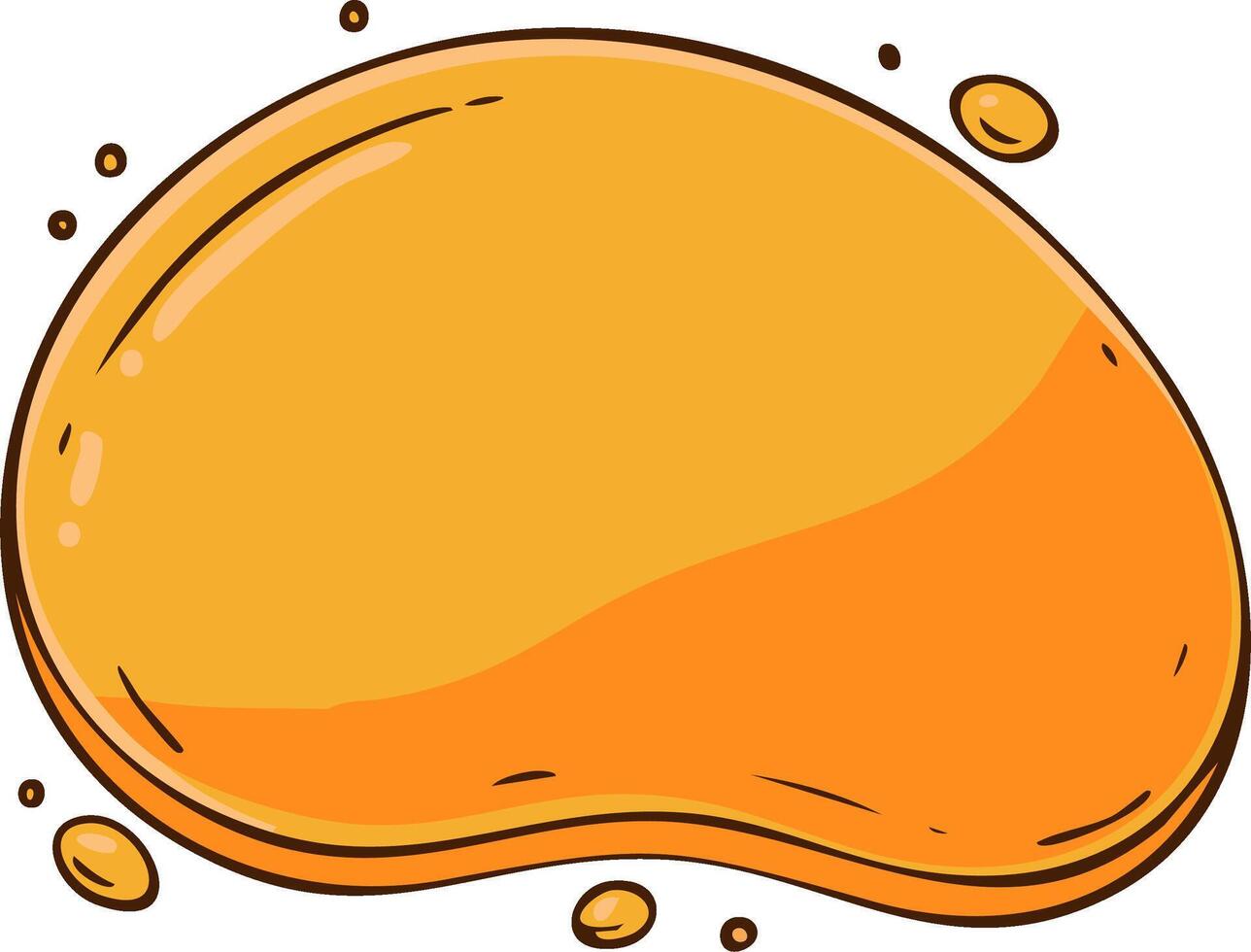 Abstract organic orange blob with liquid effect and small droplets vector