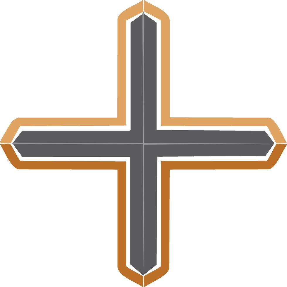 Modern Plus Symbol Icon Graphic Shape Abstract Decorative Element vector