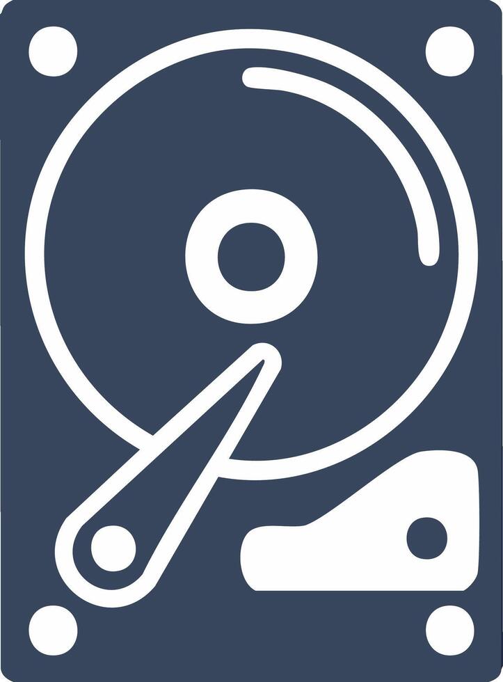 graphic of a hard disk drive icon in simple flat design style vector