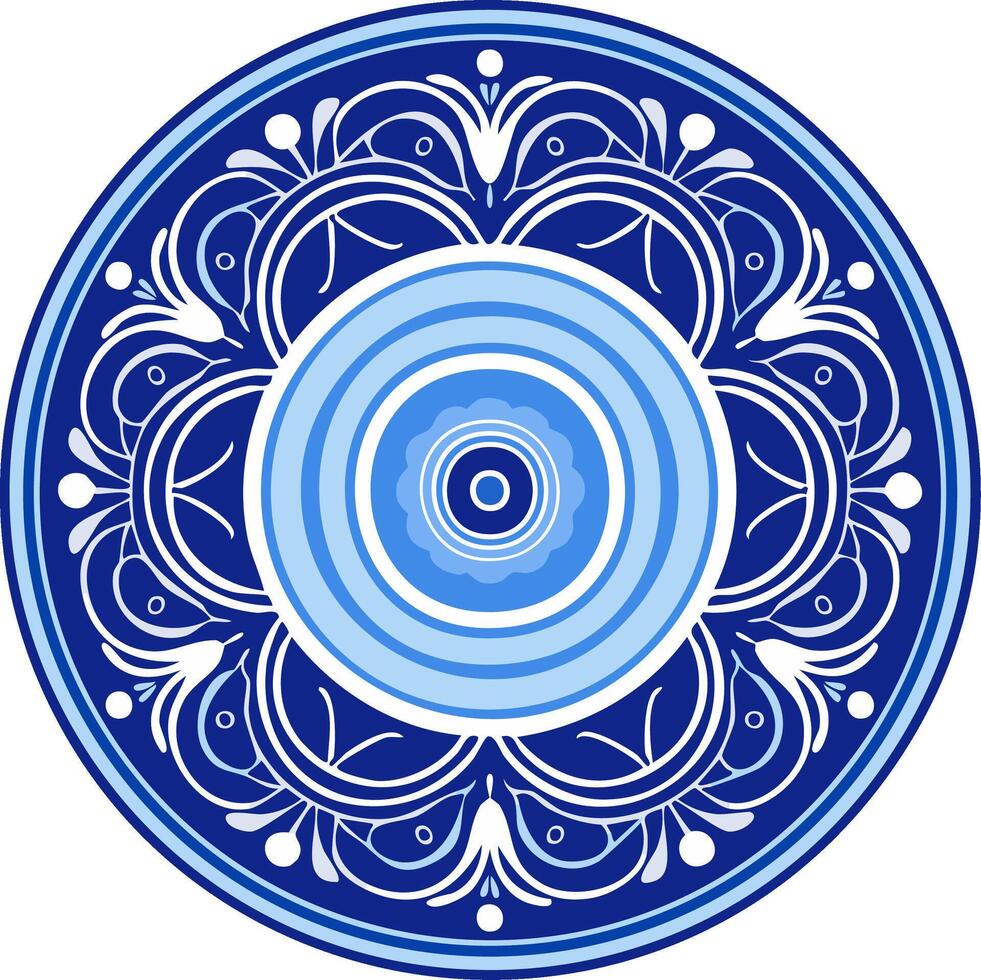 Decorative Evil Eye Symbol with Circular Ornate Pattern vector