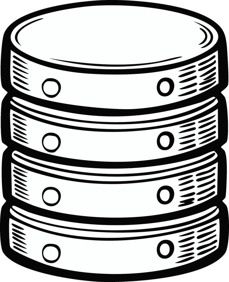 Stylized Graphic of Stacked Discs Representing Data Storage vector