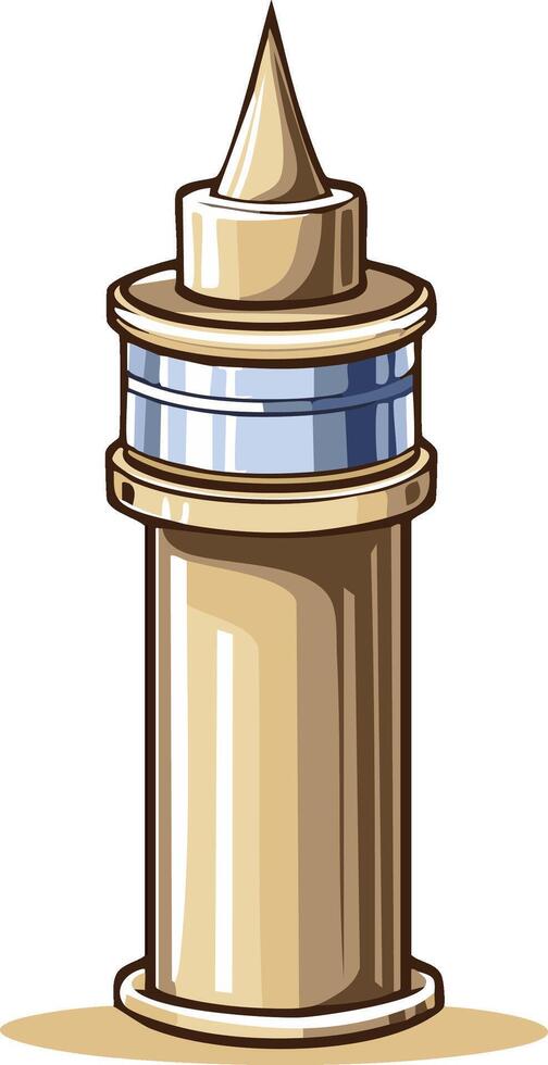 Modern observation tower with pointed spire and observation deck vector