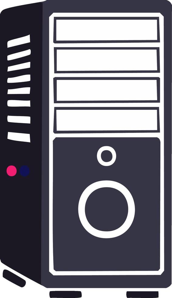 escritorio computadora torre ilustración gráfico aislado personal computadora caso aislado vector