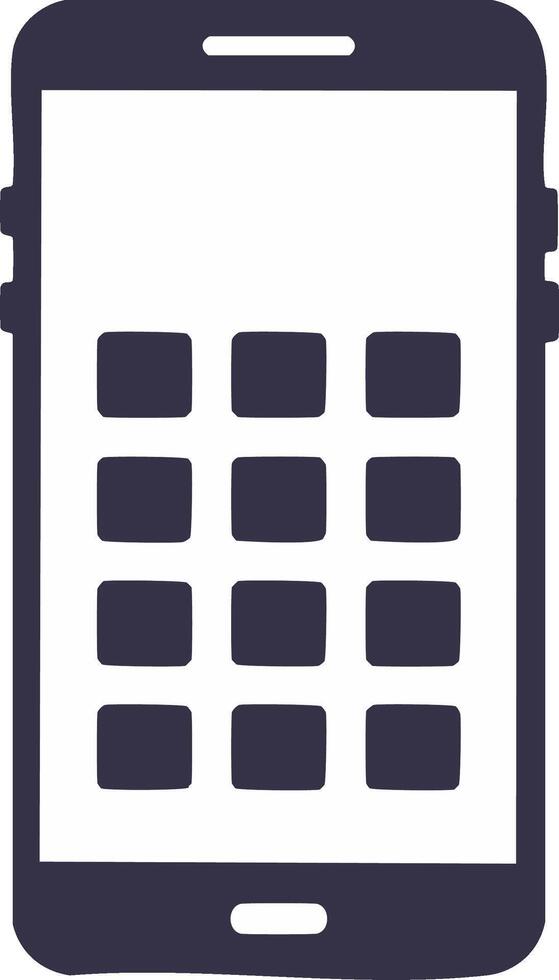 Minimalist smartphone with app grid displaying digital applications screen concept vector