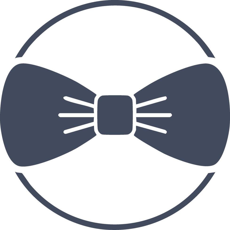 Elegant graphic illustration of a classic bow tie within a circular frame representing sophistication and style vector
