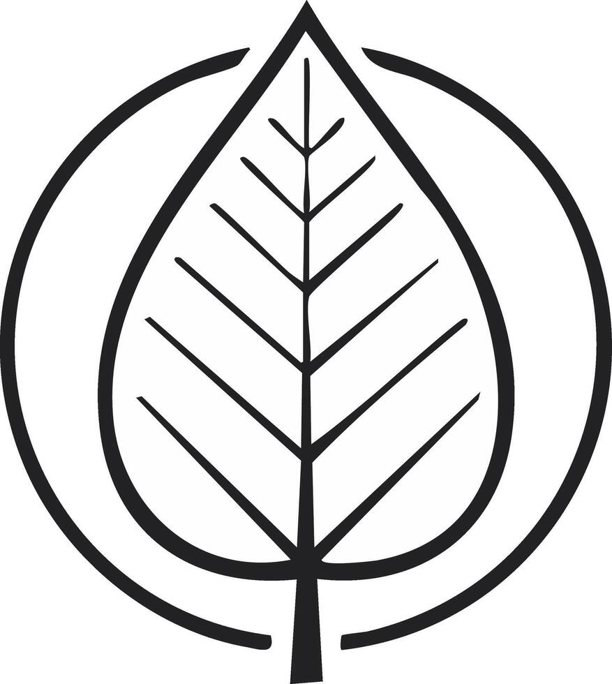 Modern abstract leaf icon with a circular design symbolizing nature growth and environment vector
