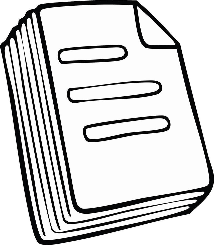 Stack of paperwork featuring bold outlined shapes ideal for printing or digital designs vector