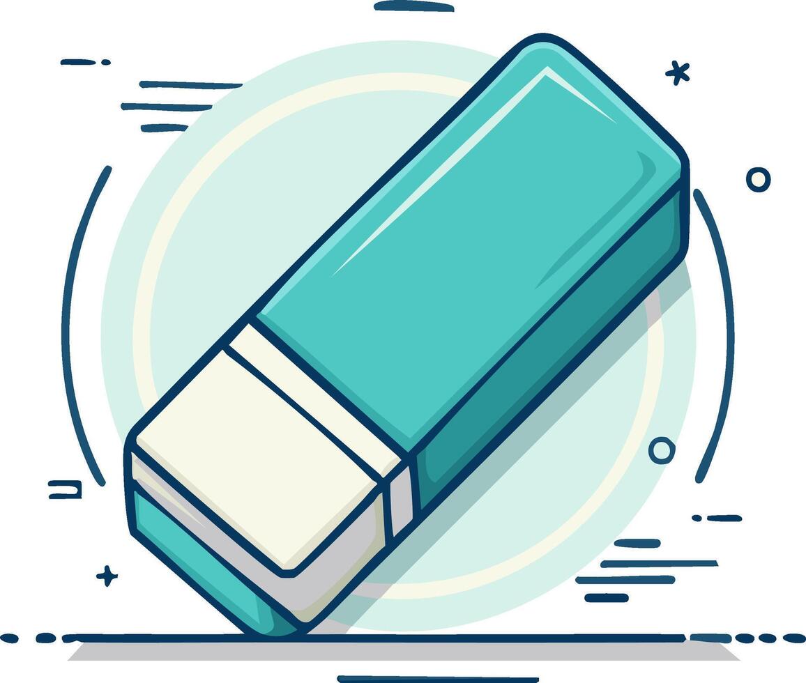 Stylized Eraser Icon with Abstract Graphic Elements for Correction and Removal vector