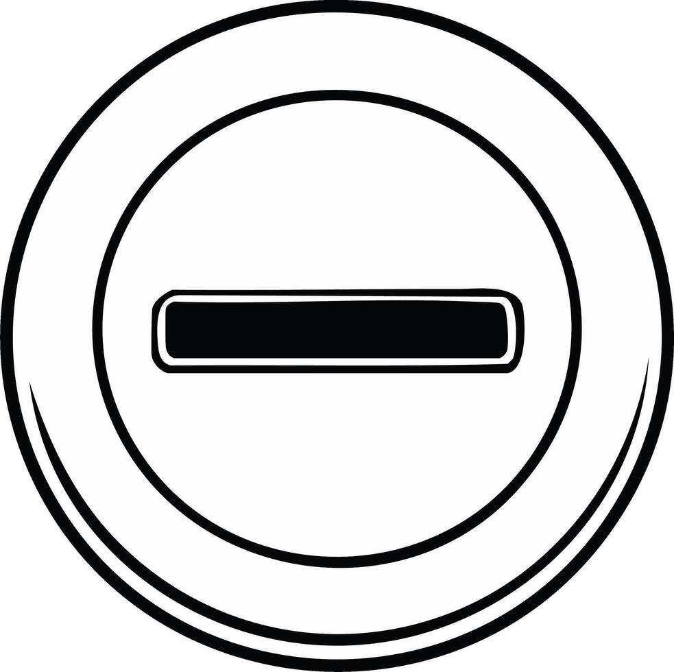 Monochromatic minus sign icon in a circle for concepts of stop, reduction, or no entry vector