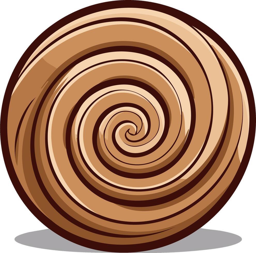 Swirl pattern in caramel and chocolate colors creating a hypnotic visual effect vector