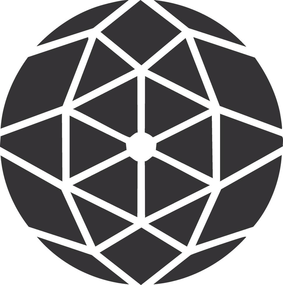 resumen geométrico esfera con hexagonal y triangular segmentos formando un simétrico modelo vector