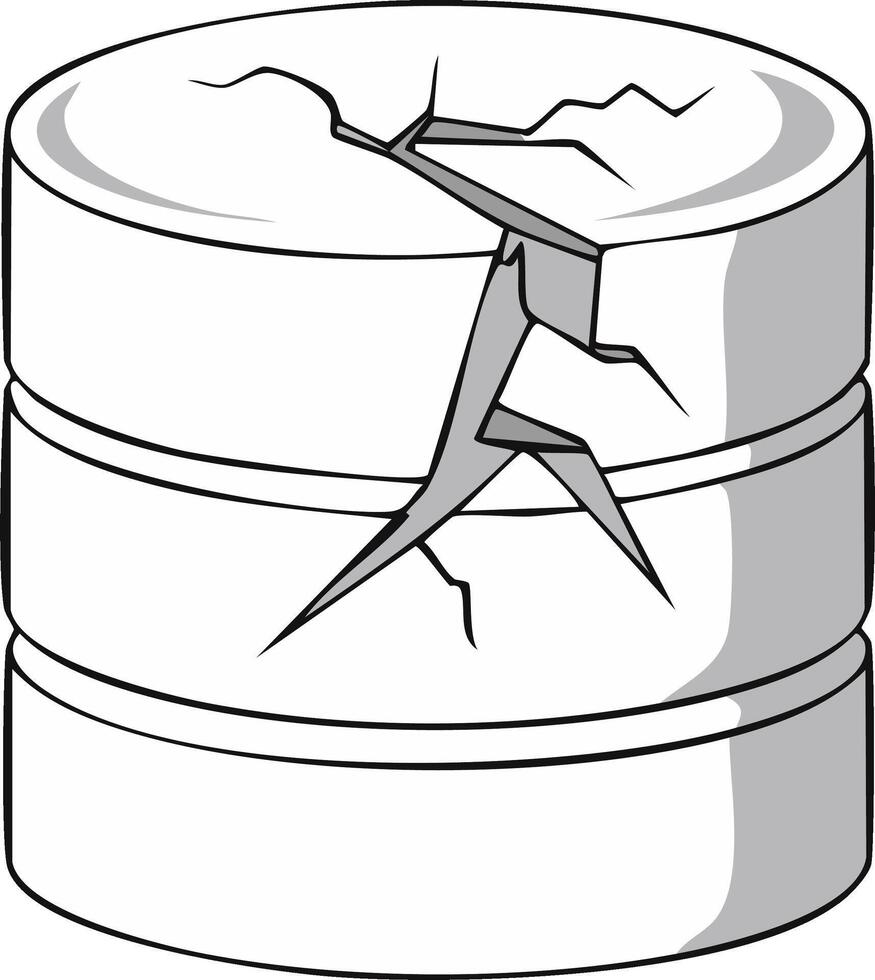 Broken Storage Stack Depicts Technology Failures or Information Systems Vulnerability vector